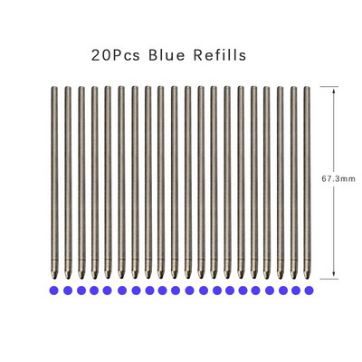20 tk/partii Vahetatavad metallist täidised mitmevärvilise pastapliiatsi jaoks, must sinine punane täidis Kontorikool, õpilaste kirjatarbed