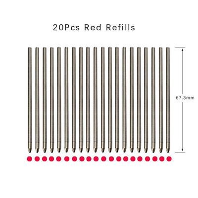 20 tk/partii Vahetatavad metallist täidised mitmevärvilise pastapliiatsi jaoks, must sinine punane täidis Kontorikool, õpilaste kirjatarbed
