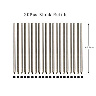 20 tk/partii Vahetatavad metallist täidised mitmevärvilise pastapliiatsi jaoks, must sinine punane täidis Kontorikool, õpilaste kirjatarbed