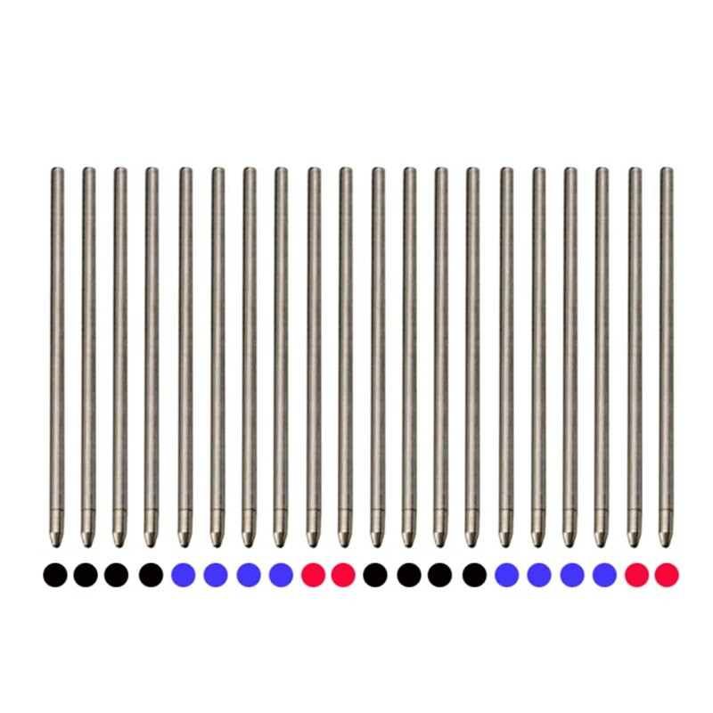 20 tk/partii Vahetatavad metallist täidised mitmevärvilise pastapliiatsi jaoks, must sinine punane täidis Kontorikool, õpilaste kirjatarbed