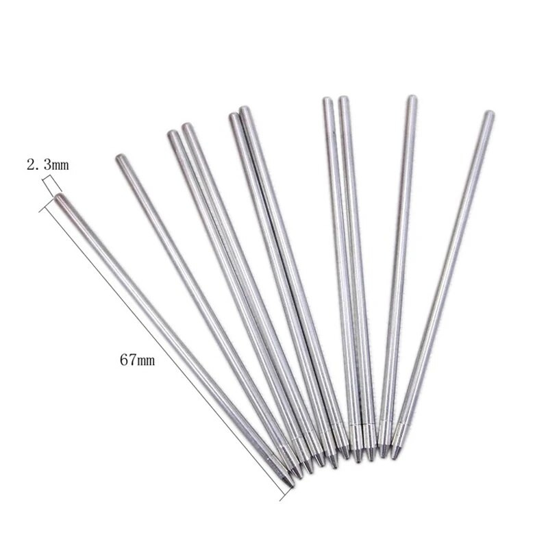 20 tk/partii Vahetatavad metallist täidised mitmevärvilise pastapliiatsi jaoks, must sinine punane täidis Kontorikool, õpilaste kirjatarbed