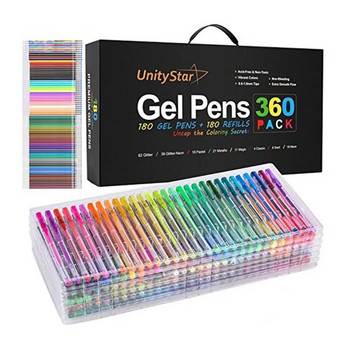 24 комплекта цвята Пръчка за пълнене на гел писалка Многоцветни пълнители за писалки с гел мастило за рисуване за рисуване на графити Училищни канцеларски материали Моещи се