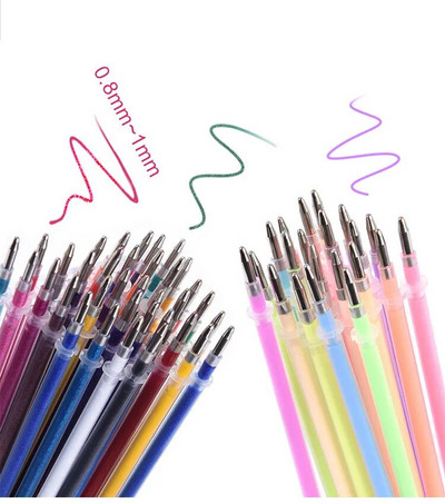 24 Σετ Χρώματα Gel στυλό Ανταλλακτικό Ράβδος Πολυχρωμίας Ζωγραφικής Gel Στυλό μελάνι Ανταλλακτικά για Σχέδιο Γκράφιτι Σχολικά επιστολόχαρτα που πλένονται