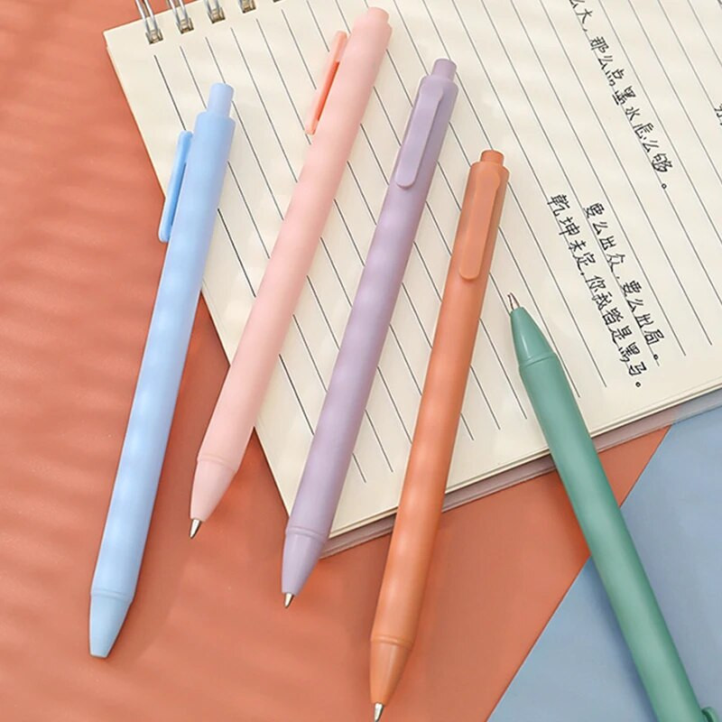 1 vnt. 0,5 mm juodo vandens automatinis gelio rašiklis Macaron spalvotas spaudos rašiklis Smooth Bullet Tušinukas Patogūs biuro reikmenys mokykloms