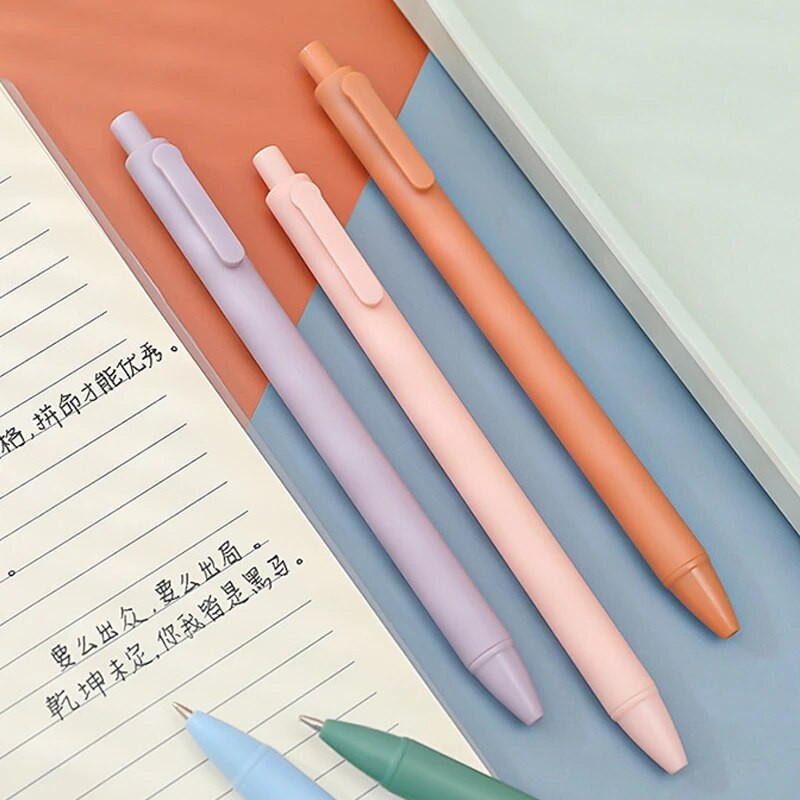 1 vnt. 0,5 mm juodo vandens automatinis gelio rašiklis Macaron spalvotas spaudos rašiklis Smooth Bullet Tušinukas Patogūs biuro reikmenys mokykloms