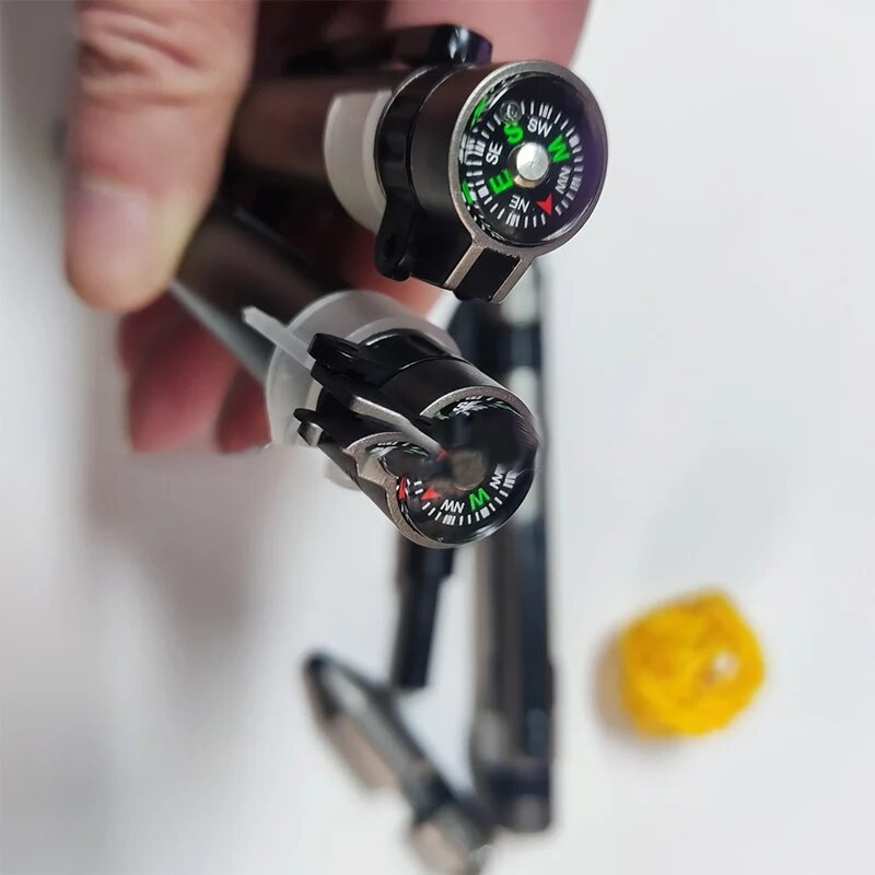 Φωτιστικό στυλό πολυλειτουργικό στυλό Υπαίθριο στρατιωτικό ταξίδι 6 σε 1 Πολυλειτουργικό εργαλείο κατσαβίδι Πυξίδα θήκη αφής