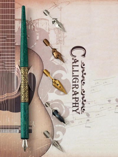 „Bview Art“ komiksų panardinamųjų rašiklių rinkinys, 5 medinių rašiklių laikiklis Artist animacinių filmų rašiklių rinkinys Kaligrafijos panardinamieji rašikliai su 5 antgaliais, skirti mangai / komiksams