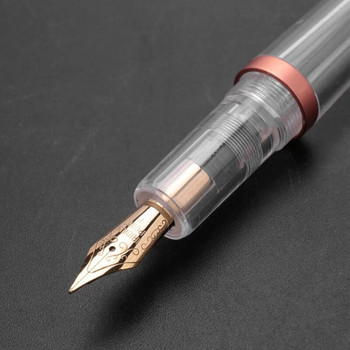 2X 0,5 мм писалка с писец с пипетка Прозрачни химикалки с голям капацитет за офис училище, розово злато и червено