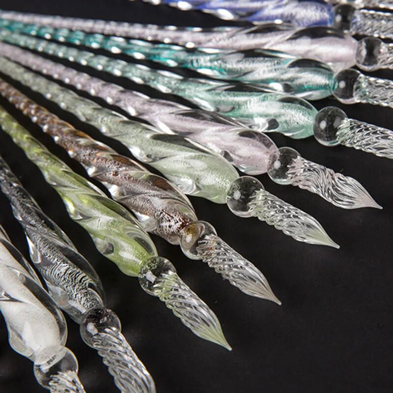 Sticla cu înmuiere înalt din sticlă borosilicată cu cerneală artistică colorată, colorată cu apă, stilou semnătură transparent