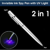 Fun Pen 2-in-1 Invisible UV Glowing Pen Ink Magic Safe Handwriting Secret Spy Pen with UV New Creative Plastic Ballpoint Pen