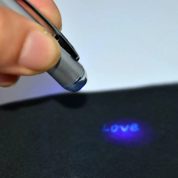 Забавна писалка 2 в 1, невидима UV светеща писалка с мастило, магически безопасен почерк, тайна шпионска писалка с UV нова креативна пластмасова химикалка