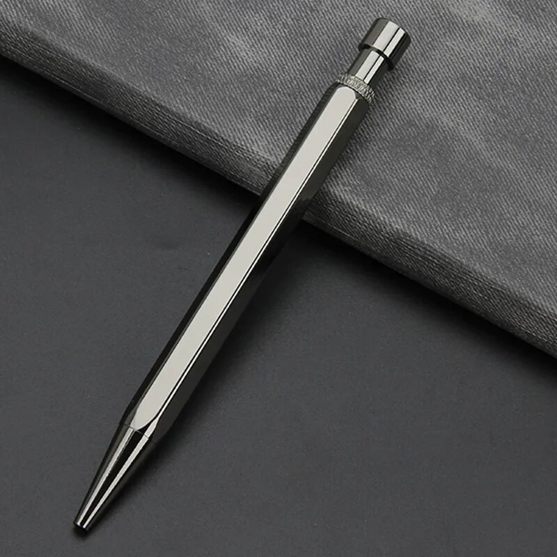 Kvaliteetne luksuslik presstüüp metallist kuusnurkne messingist pliiats, neutraalne signatuurpliiats ärireklaamide kingituste kirjutamiseks