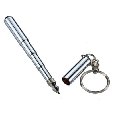 1PCS Химикалка Ключодържател Многофункционален мини метален ключодържател Телескопична химикалка от неръждаема стомана Ключодържател Телескопична писалка Инструмент