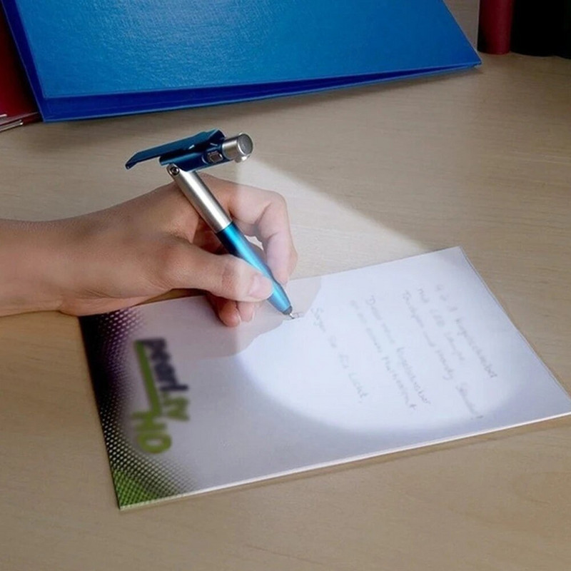 Tušinukas su LED apšvietimu daugiafunkcinis sulankstomas stovas telefono laikikliui, skirtas naktiniam skaitymui raštinės reikmenų rašiklis, skirtas biuro mokyklos mokiniui