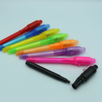 Invisible Fluorescent Pen Led Purple Light Ηλεκτρονικός ανιχνευτής τραπεζογραμματίων Creative Ultraviolet Magic Ink Lamp Pen Highlighter