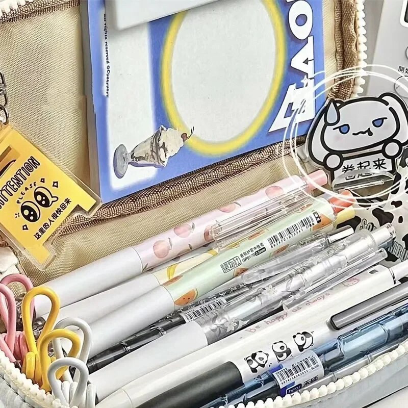 Retro zīmuļu futrālis Simpliicty zili pelēkas krāsas sērijas zīmuļu maisiņš sirds rāvējslēdzējs Lielas ietilpības stacionāra uzglabāšanas soma studentu piederumi