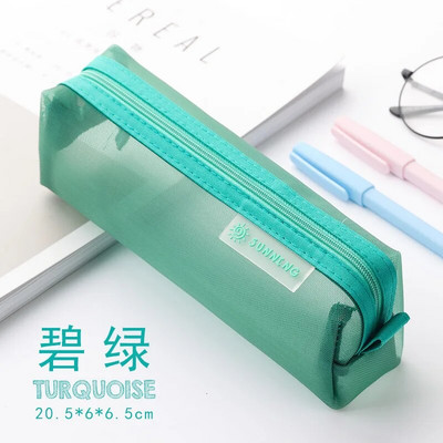 Caurspīdīgs sieta zīmuļu futrālis Korea Simple Small Fresh Lovely Ins japāņu penālis Studentu eksāmena kancelejas piederumu soma.