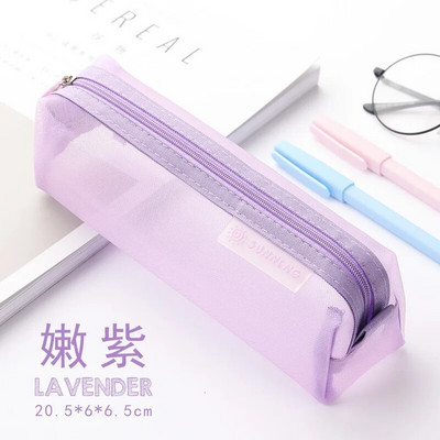 Caurspīdīgs sieta zīmuļu futrālis Korea Simple Small Fresh Lovely Ins japāņu penālis Studentu eksāmena kancelejas piederumu soma.