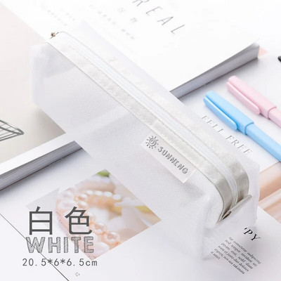 Caurspīdīgs sieta zīmuļu futrālis Korea Simple Small Fresh Lovely Ins japāņu penālis Studentu eksāmena kancelejas piederumu soma.