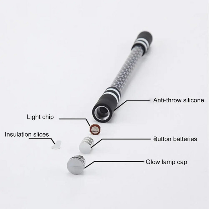 Flash Creative Põrutuskindel pöörlev pliiats Välklamp Värvilised tuled Dekompresseeriv harjutuste käepideme sõrmepliiats õpilastele kingituseks