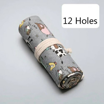 24.12.36. caurumi Canvas Kawaii skolas zīmuļu futrālis meitenēm, zēniem, rullējamais penālis, liels pildspalvu maisiņš, kaste Kancelejas piederumu maisiņu piederumi