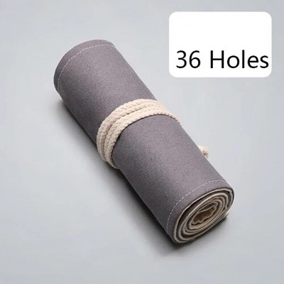 24/12/36 Σχολική μολυβοθήκη από καμβά τρύπα Roll Up Μολυβοθήκη για κορίτσια αγόρια Χαριτωμένη μεγάλη φορητή τσάντα μαύρο στυλό Χαρτικά