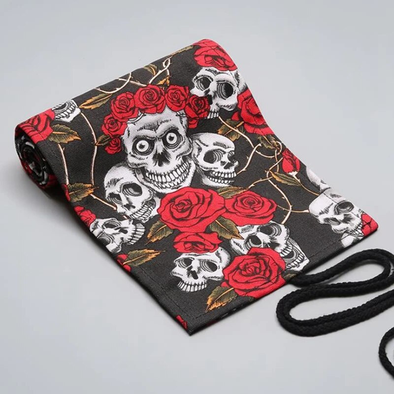 24/12/36 Σχολική μολυβοθήκη από καμβά τρύπα Roll Up Μολυβοθήκη για κορίτσια αγόρια Χαριτωμένη μεγάλη φορητή τσάντα μαύρο στυλό Χαρτικά