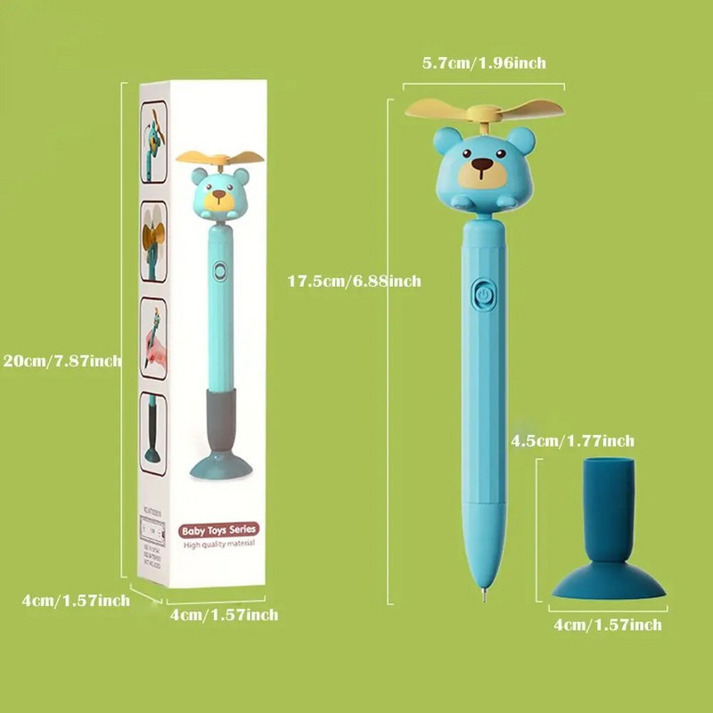 Χαριτωμένο Κορεάτικο Σχολικό Κοιτώνα Γρήγορη ξήρανση προμήθειες γραφείου Bear βεντούζα τύπου Cooling Fan Neutral στυλό με στυλό υπογραφής ανεμιστήρα