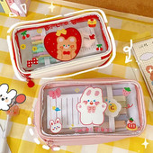 Penālis Ūdensnecaurlaidīgs caurspīdīgs PVC karikatūra ar rāvējslēdzēju kancelejas piederumu soma studentu dāvana