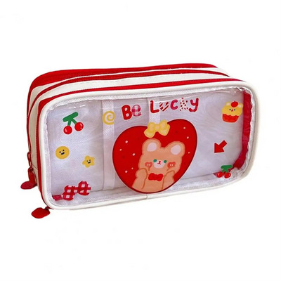 Penālis Ūdensnecaurlaidīgs caurspīdīgs PVC karikatūra ar rāvējslēdzēju kancelejas piederumu soma studentu dāvana