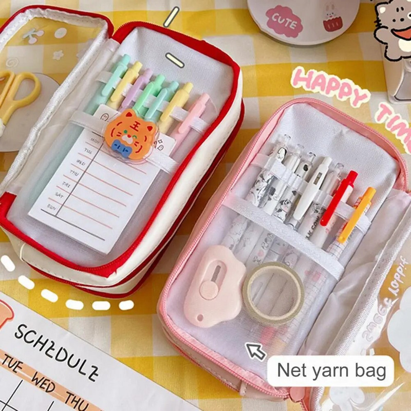 Penālis Ūdensnecaurlaidīgs caurspīdīgs PVC karikatūra ar rāvējslēdzēju kancelejas piederumu soma studentu dāvana