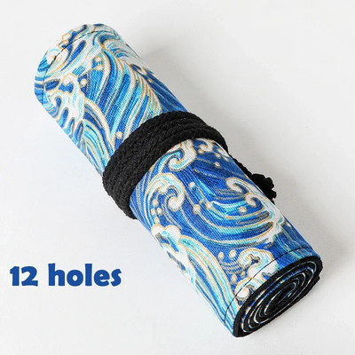 24.12.36.48 caurumi Kawaii kanvas rullīšu zīmuļu futrālis korejiešu rakstāmpiederumi Kosmētika Roll-up zīmuļu maisiņi Zīmuļu maisiņi Skolas piederumi