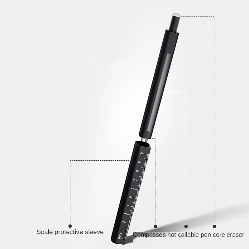 Nutrinami rašiklio formos liniuotės kompasai Žymėlis Profesionalus piešimas Mechaninis rašymas Biuro reikmenys Kompasas Liniuotės mokykla