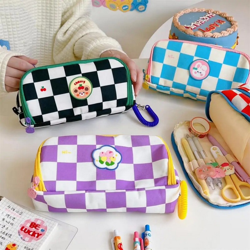 Σχεδιασμός Διαμερισμάτων Ελαφριά Χαριτωμένη καρό θήκη για αγόρια κορίτσια