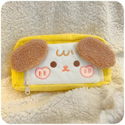 1 gabals jauks plīša zīmuļu futrālis korejiešu modes Kawaii karikatūra dzīvnieku zīmuļu maciņš lielas ietilpības Stationey uzglabāšanas soma studentam