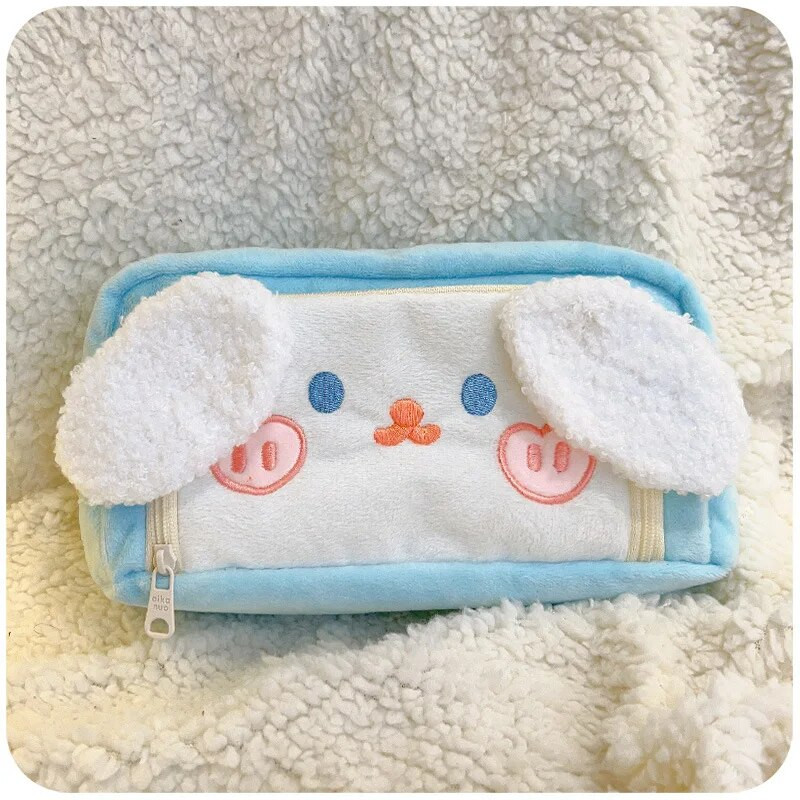 1 gabals jauks plīša zīmuļu futrālis korejiešu modes Kawaii karikatūra dzīvnieku zīmuļu maciņš lielas ietilpības Stationey uzglabāšanas soma studentam