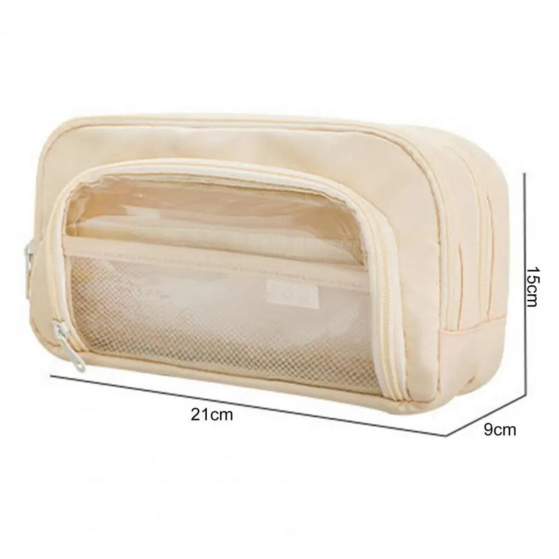 Τσάντα στυλό καθαρού παραθύρου μεγάλης χωρητικότητας Φορητό φερμουάρ για αγόρια μαθητικά μολύβι Γραφική θήκη Σχολική θήκη