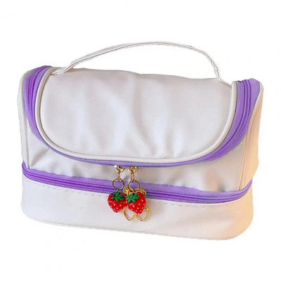 Zīmuļu soma ar dubultu slāņu pārnēsājamu multfilmu trušu apdrukas rakstāmpiederumu futrālis skolai