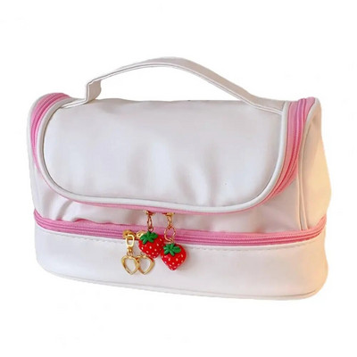 Zīmuļu soma ar dubultu slāņu pārnēsājamu multfilmu trušu apdrukas rakstāmpiederumu futrālis skolai