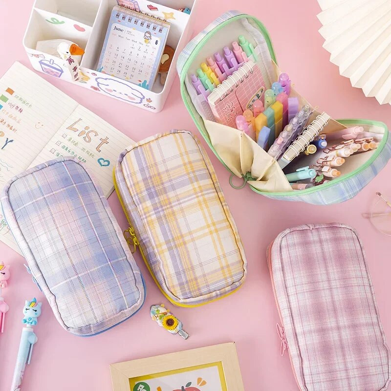 Μολυβοθήκη 1 Piece Fashion JK Series για Παιδική Απλότητα Τσάντα μολυβοθήκη ριγέ γραμμής Φοιτητική τσάντα αποθήκευσης χαρτικών υψηλής χωρητικότητας
