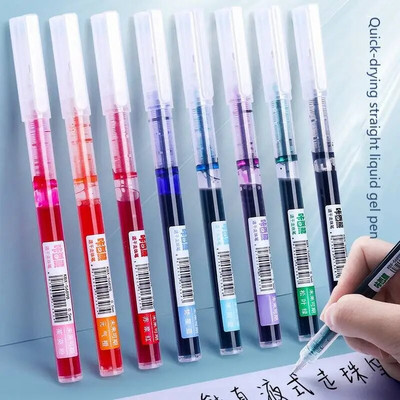 8 Χρώματα Ink Straight υγρό Gel στυλό Σετ Πολύχρωμο Liquid Roller Pens 0,5mm Rollerball Pens Καλλιτεχνική γραμματοσειρά Σχολικό γραφείο Γραφική ύλη