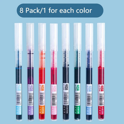 8 Χρώματα Ink Straight υγρό Gel στυλό Σετ Πολύχρωμο Liquid Roller Pens 0,5mm Rollerball Pens Καλλιτεχνική γραμματοσειρά Σχολικό γραφείο Γραφική ύλη