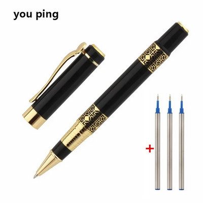 530 Melns Sarkans Krāsa Zeltains grebums Sarkankoka Biznesa biroja Rollerball Pen Skolas piederumi