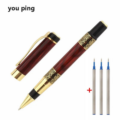 530 Melns Sarkans Krāsa Zeltains grebums Sarkankoka Biznesa biroja Rollerball Pen Skolas piederumi