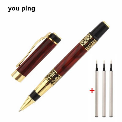 530 Melns Sarkans Krāsa Zeltains grebums Sarkankoka Biznesa biroja Rollerball Pen Skolas piederumi