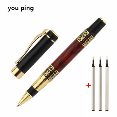 530 Melns Sarkans Krāsa Zeltains grebums Sarkankoka Biznesa biroja Rollerball Pen Skolas piederumi