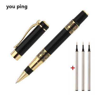 530 Melns Sarkans Krāsa Zeltains grebums Sarkankoka Biznesa biroja Rollerball Pen Skolas piederumi