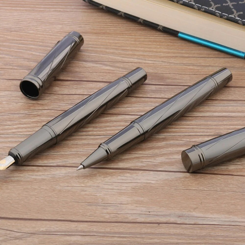 luksusa Augstas kvalitātes Gun pelēks standarta klasisks elegants signature RollerBall Pen Šveices tintes pildspalvas Biznesa biroja piederumi