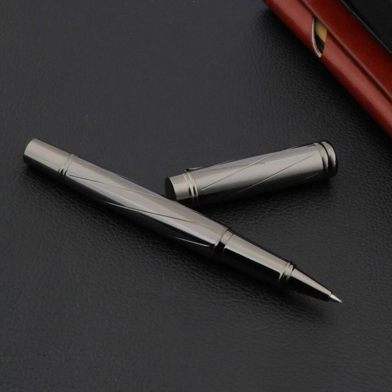 luksusa Augstas kvalitātes Gun pelēks standarta klasisks elegants signature RollerBall Pen Šveices tintes pildspalvas Biznesa biroja piederumi