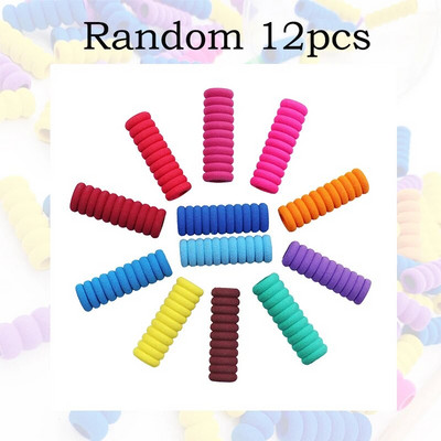 12 gab Random Color Cute, mīksts amortizējošs putu zīmuļu futrālis Pārnēsājams skārienspalvas roktura futrālis pret slīdēšanu pret skrāpējumiem